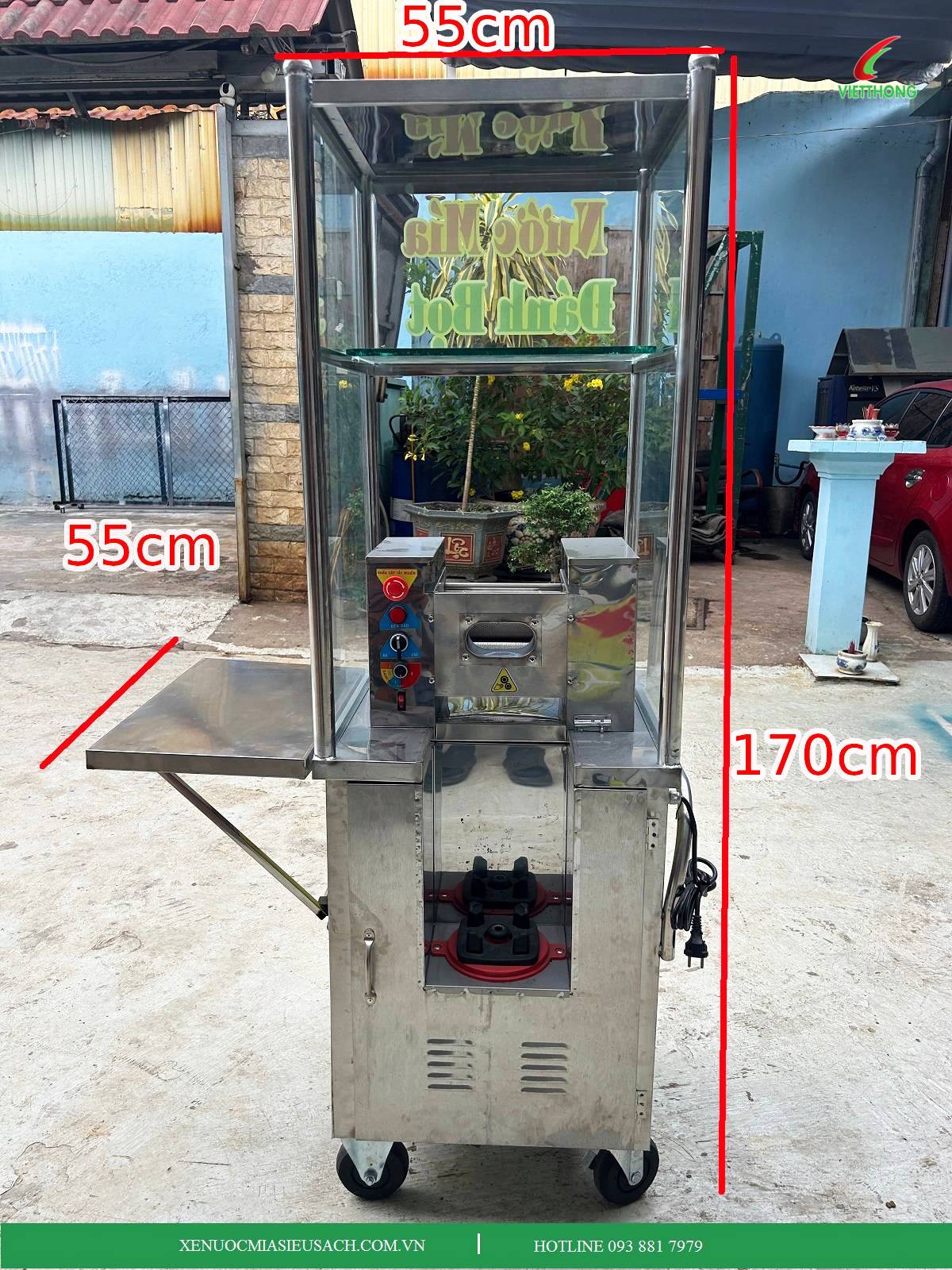 Thông Số Kỹ Thuật Chi Tiết Của Xe Nước Mía Mini Có Tủ Kính