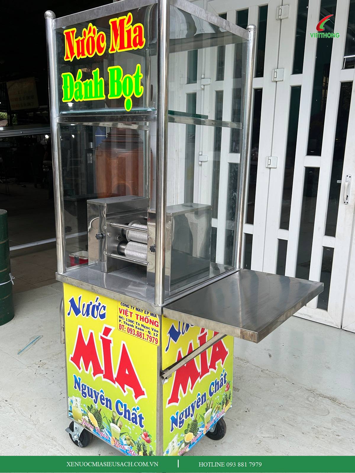 Xe Nước Mía Mini Có Tủ Kính Giải Pháp Kinh Doanh Tối Ưu, Gọn Nhẹ và Vệ Sinh