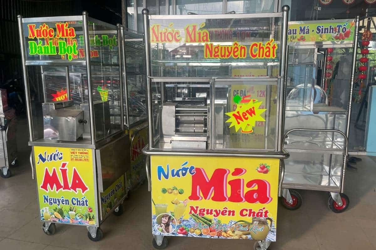 Xe nước mía siêu sạch 800W có tủ kính