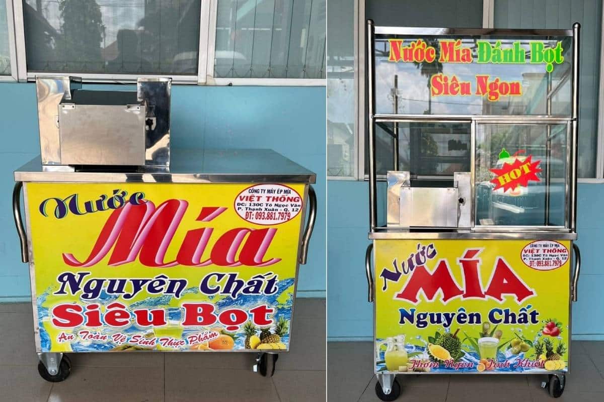 Xe nước mía siêu sạch liền bàn