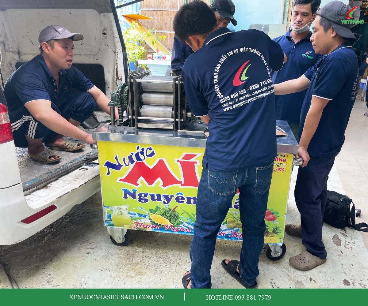 Bàn Giao xe nước mía tận nơi Hướng Dẫn và Bảo Hành