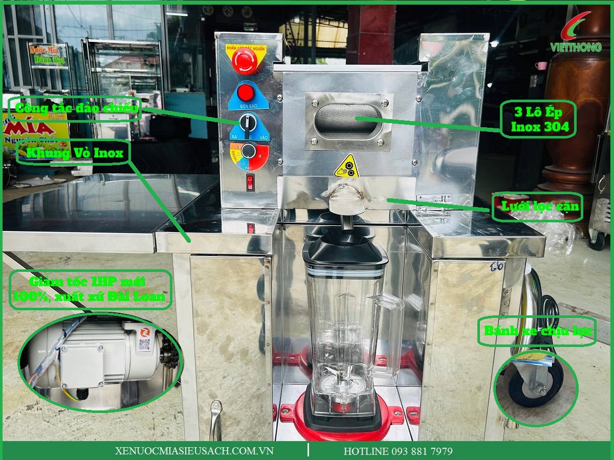 Chi Tiết Cấu Tạo xe nước mía mini không kính Vượt Trội