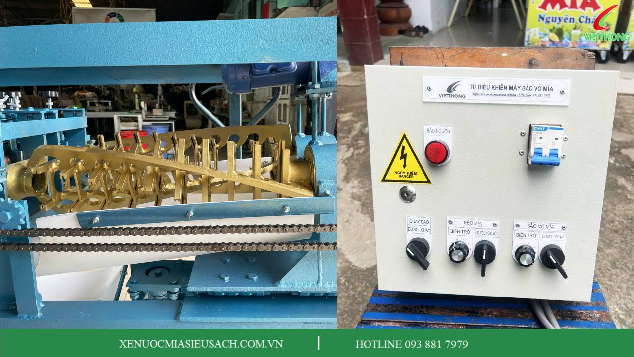 Bộ phận khung sườn và an toàn của máy bào vỏ mía