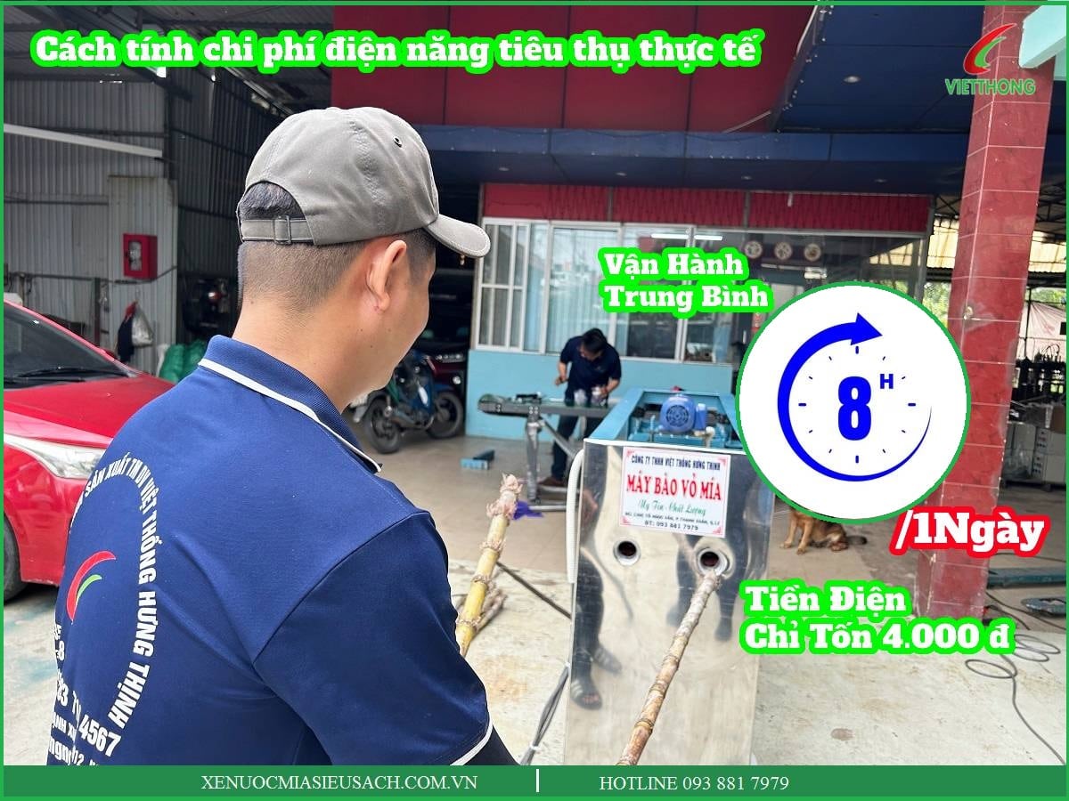 Chi phí thực tế cho máy bào vỏ mía 2 cây