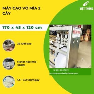 Máy cạo vỏ mía 2 cây