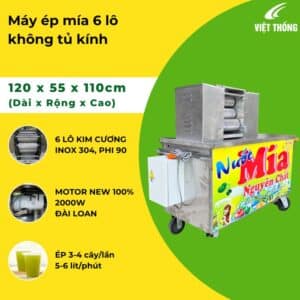 Xe nước mía 6 lô không kính
