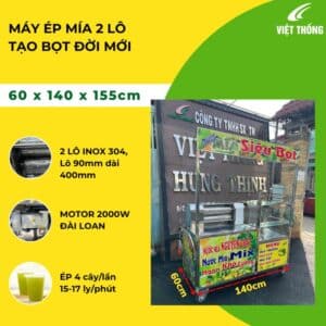 Máy ép mía 2 lô tạo bọt đời mới