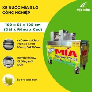 Xe nước mía 3 lô công nghiệp