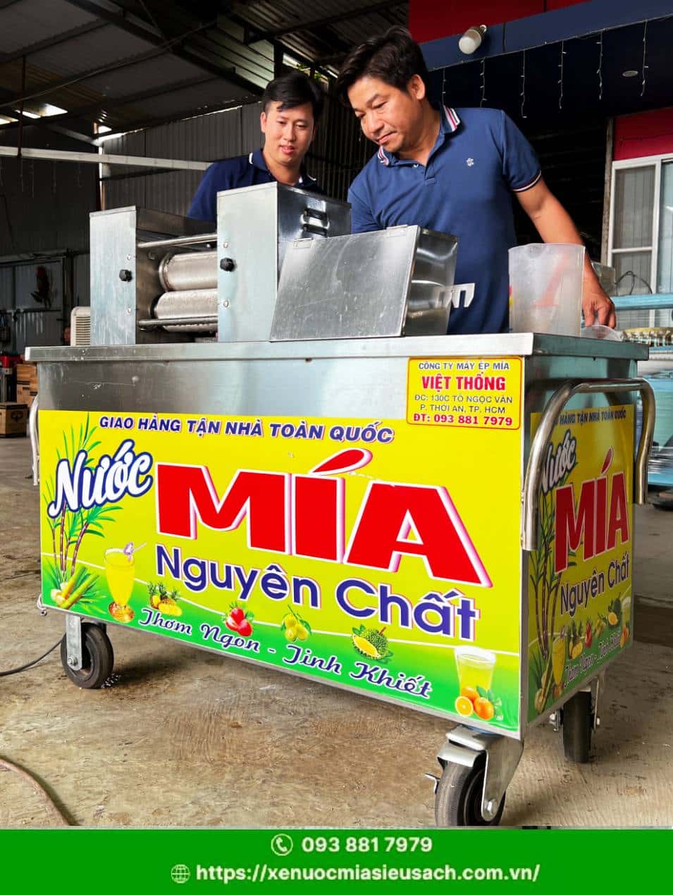 Xe nước mía 3 lô công nghiệp